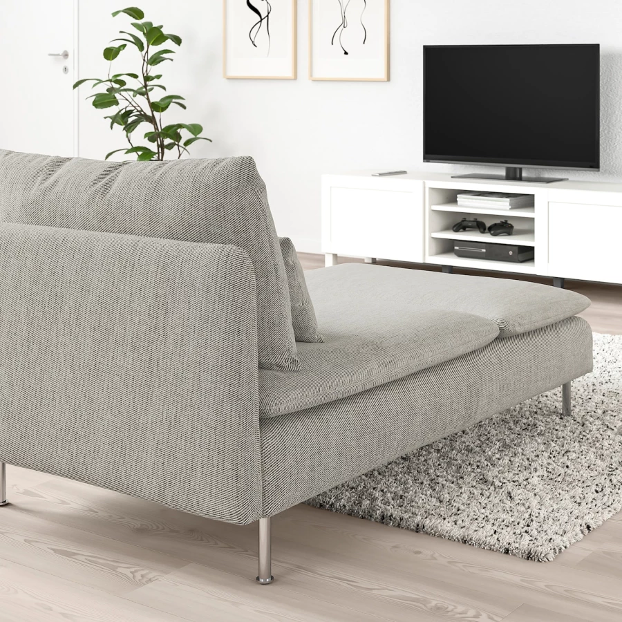 Кресло-кровать - IKEA SÖDERHAMN/SODERHAMN/СЕДЕРХАМН ИКЕА, 83х93х151 см, серый (изображение №4)