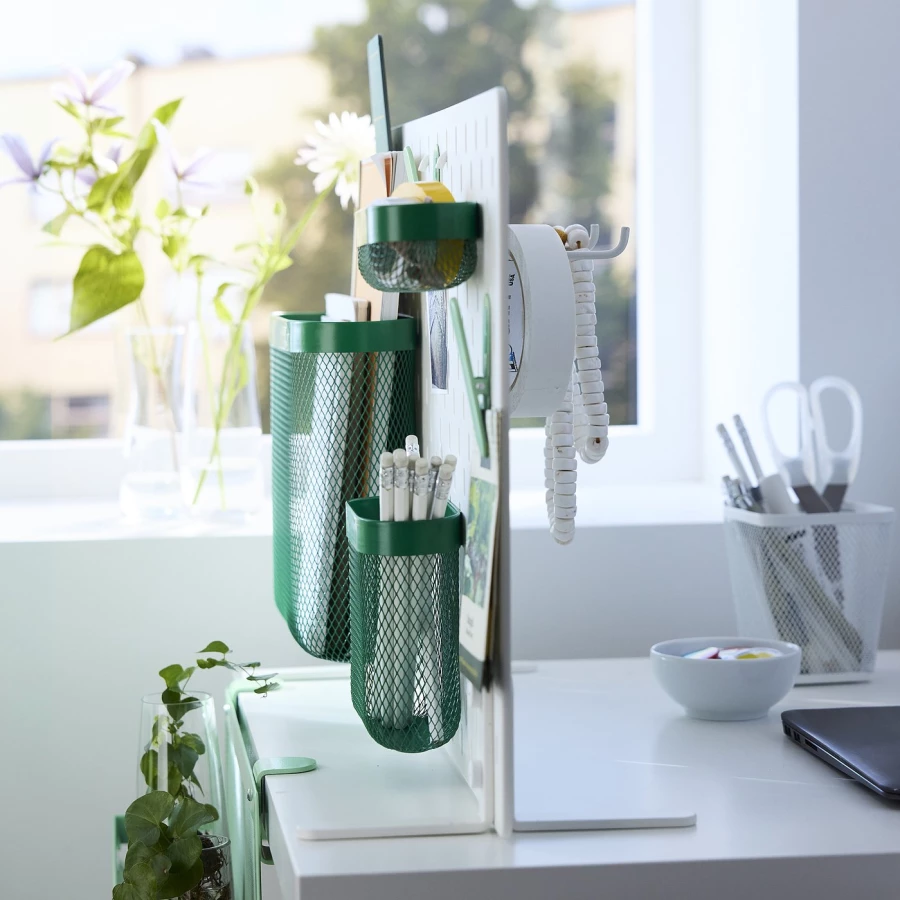 Корзина для хранения IKEA SKÅDIS/СКОДИС ИКЕА, 3 шт, зеленый (изображение №3)