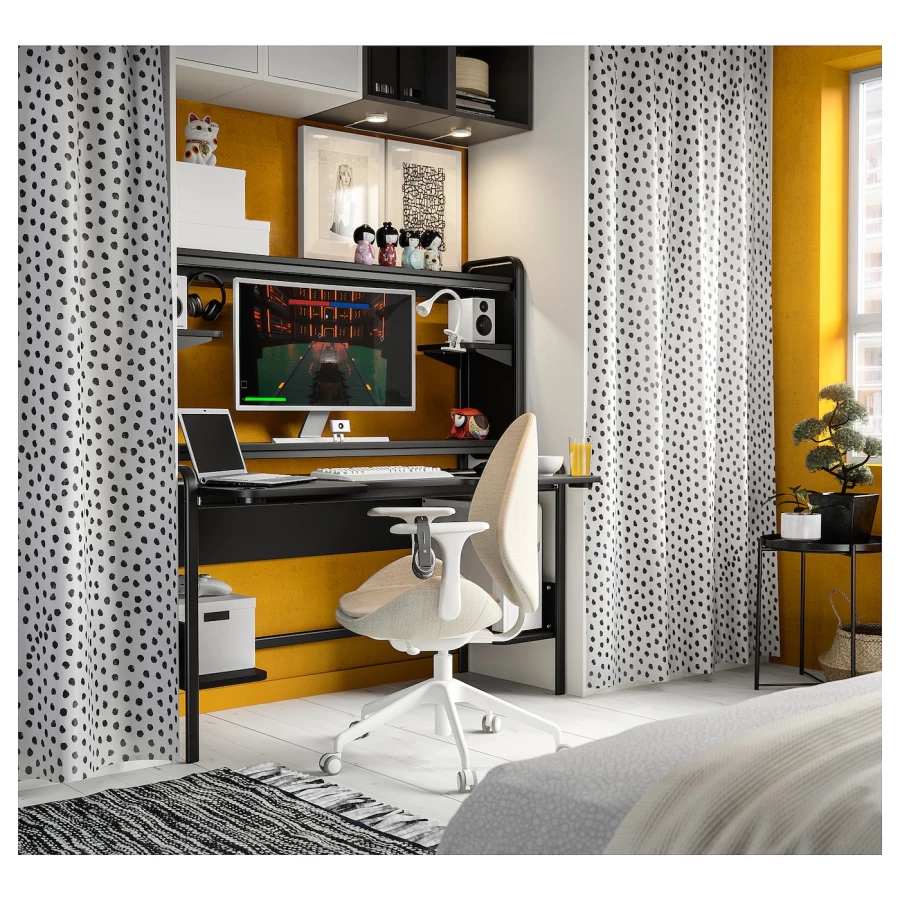 Игровой стол - IKEA FREDDE/ФРЕДДЕ ИКЕА, 146х140/185х74 см, черный (изображение №3)
