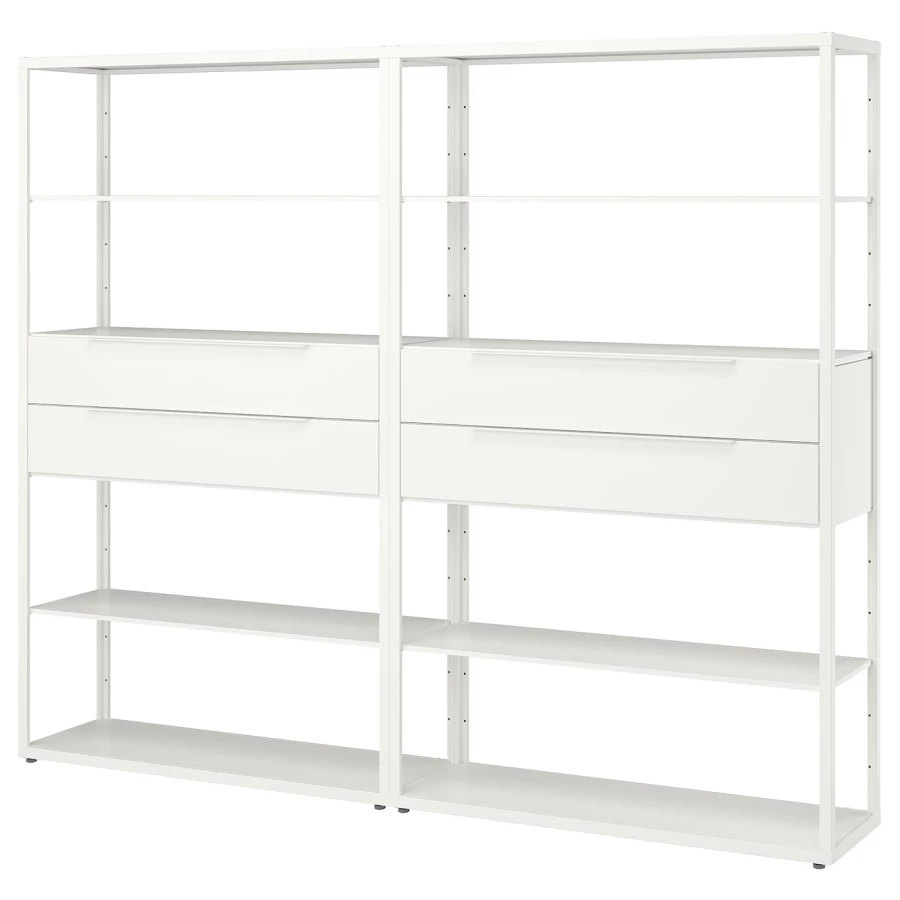 Книжный шкаф - FJÄLKINGE / FJАLKINGE  IKEA/ ФЬЕЛЬКИНГЕ  ИКЕА,   236х193 см,  белый (изображение №1)
