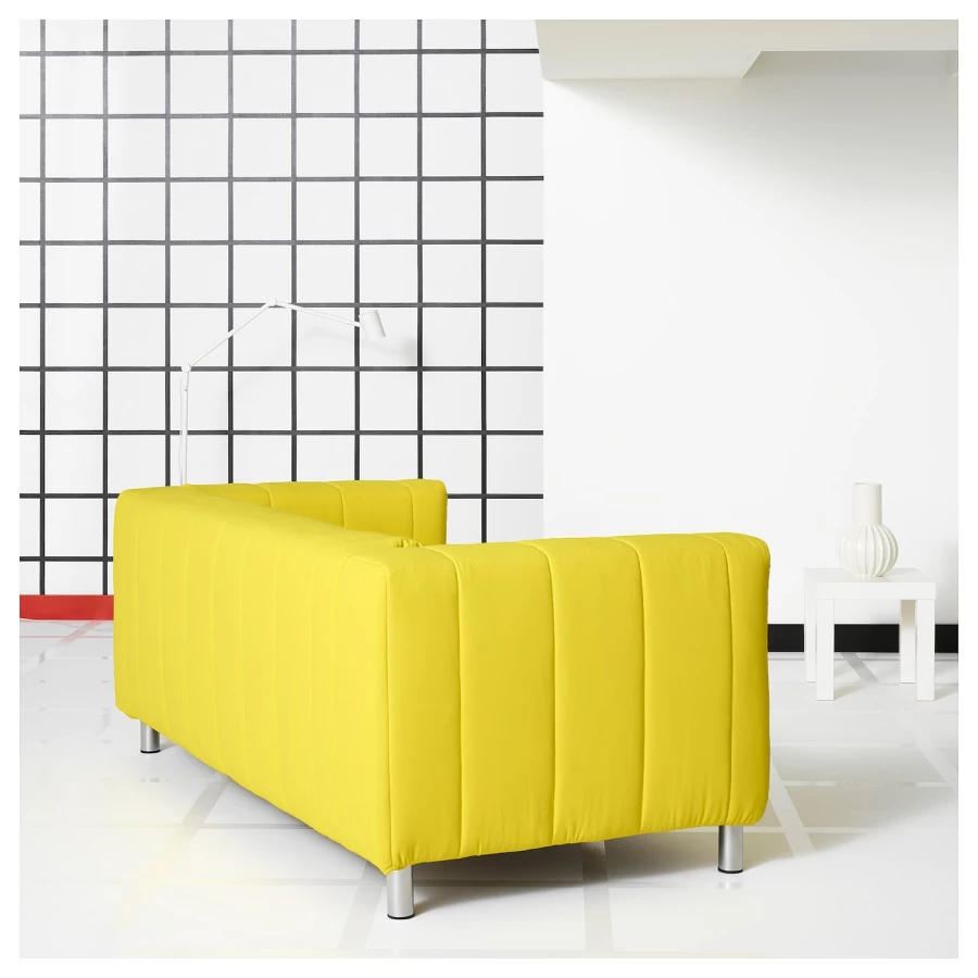 2-местный диван - iKEA KLIPPAN/КЛИППАН ИКЕА, 66x88x180см, желтый, (изображение №3)