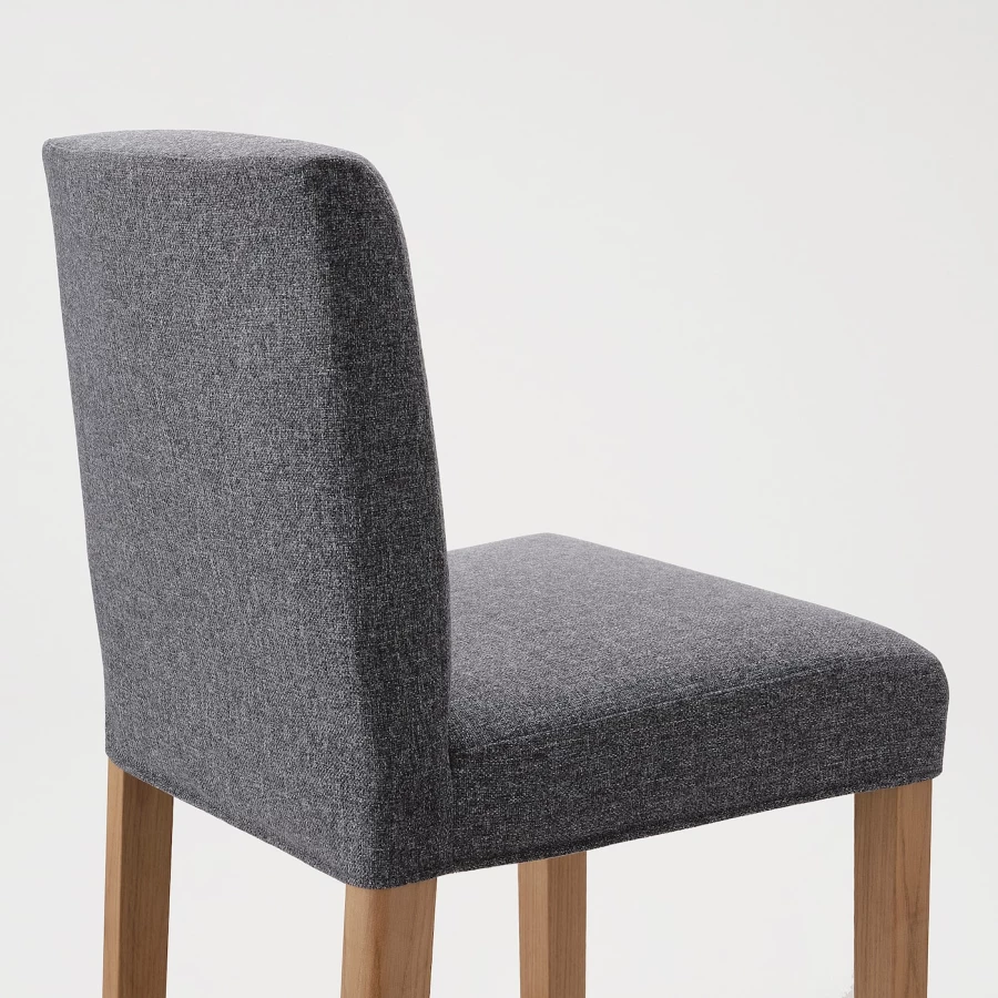 Барный стул со спинкой - BERGMUND IKEA/БЕРГМУНД ИКЕА, 97х45х48 см, серый (изображение №4)