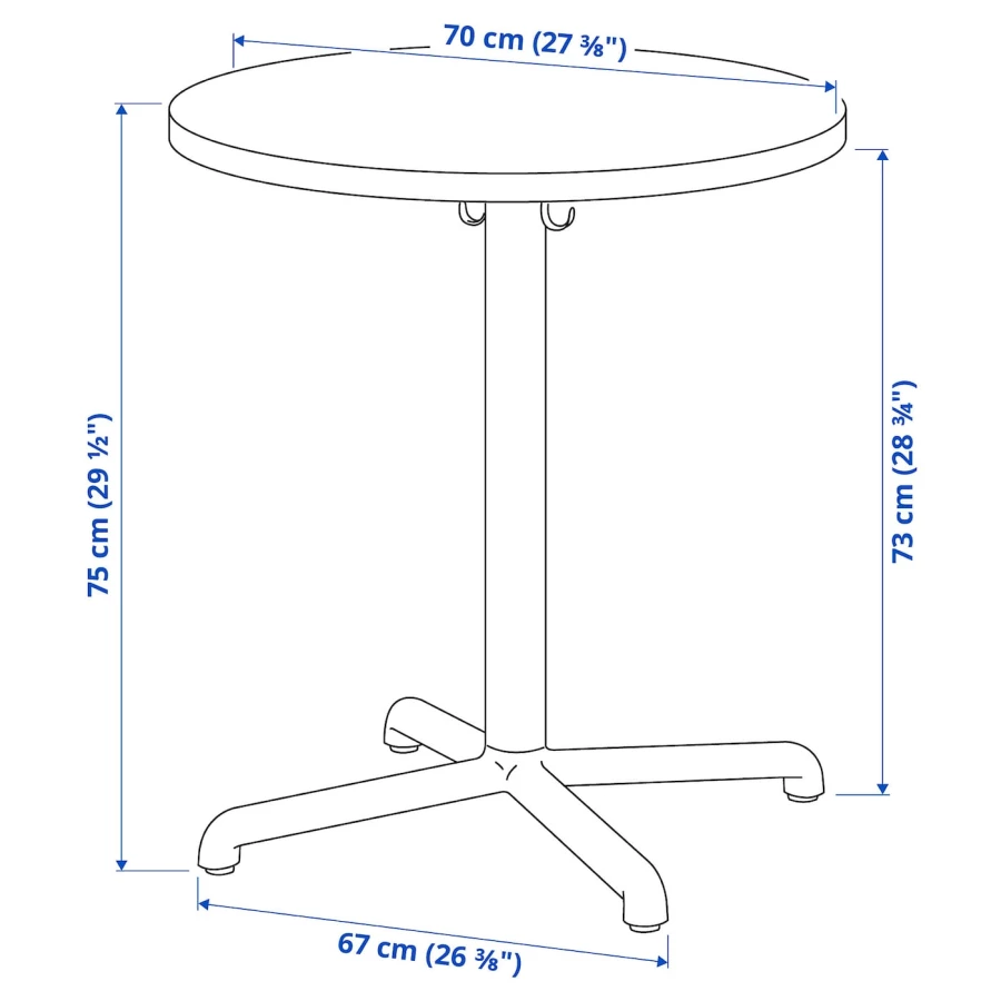 Стол и 2 стула  - IKEA STENSELE / KARLPETTER ИКЕА, 70х70х75 см, черный/серый (изображение №5)