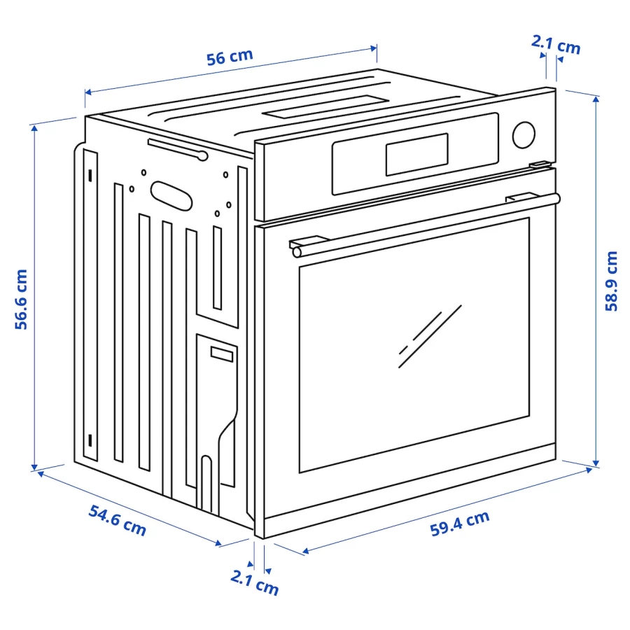 Паровая печь - MUTEBO IKEA/ МУТЕБО ИКЕА,  59,5х59,4 см,  черный/ серебристый (изображение №8)