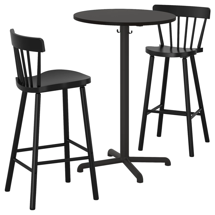 Барный стол и 2 табурета - STENSELE / NORRARYD IKEA/ СТЕНСЕЛЕ/НОРРАРИД ИКЕА, 74х52х49 см, черный (изображение №1)