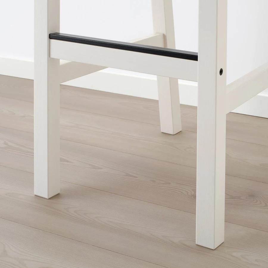 Барный стул со спинкой - NORDVIKEN IKEA/НОРДВИКЕН ИКЕА, 101х40х48 см, белый (изображение №4)