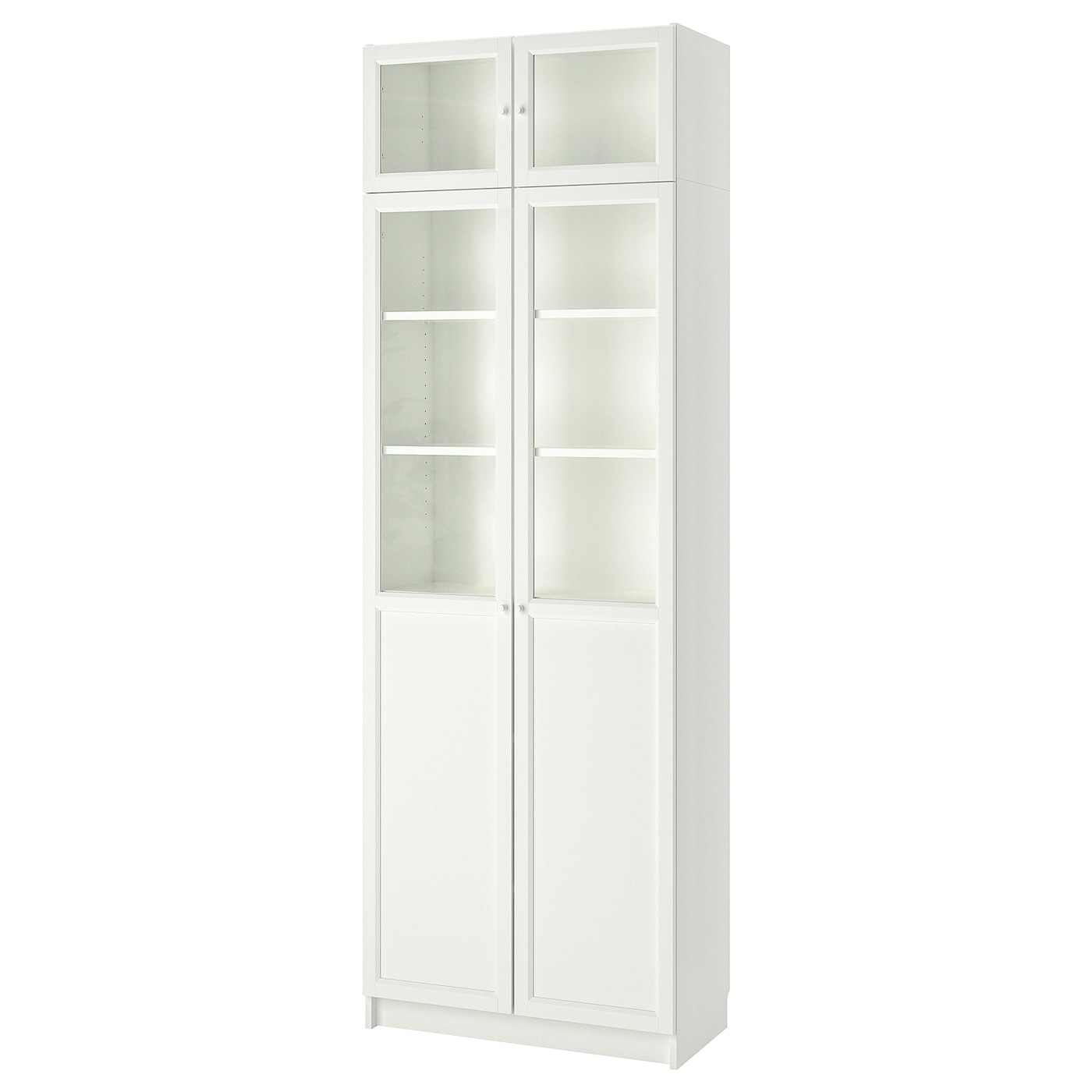 Стеллаж - IKEA BILLY/OXBERG, 80х42х237 см, белый/стекло, БИЛЛИ/ОКСБЕРГ ИКЕА