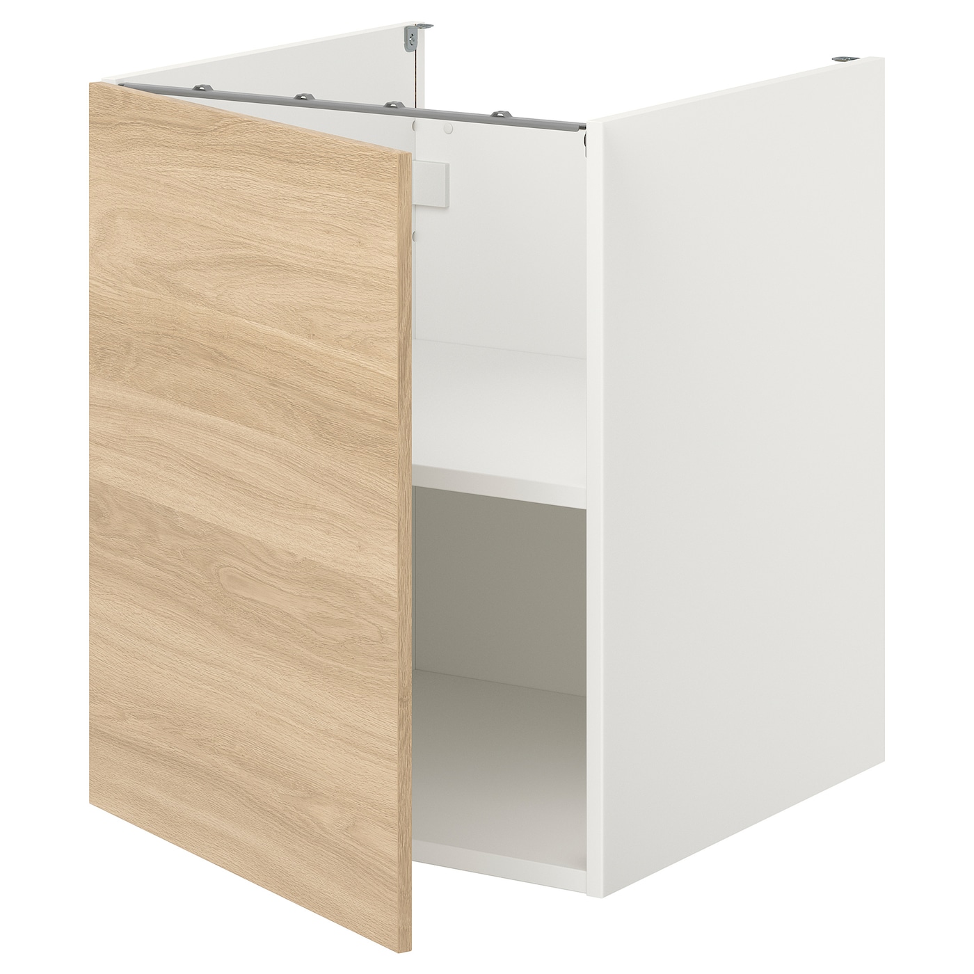 Шкаф с дверцами - IKEA ENHET, 75x62x60см, коричневый/светло-коричневый, ЭНХЕТ ИКЕА