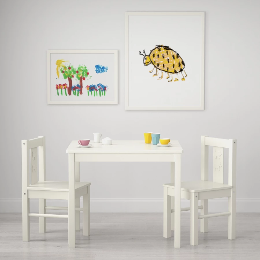 Детский стол - KRITTER IKEA/ КРИТТЕР ИКЕА, 59х50х50 см, белый (изображение №2)