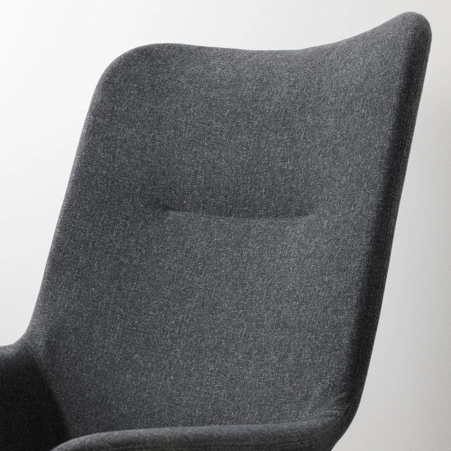 Кресло с высокой спинкой - IKEA VEDBO/ВЕДБО ИКЕА, 108х85х80 см, серый (изображение №4)