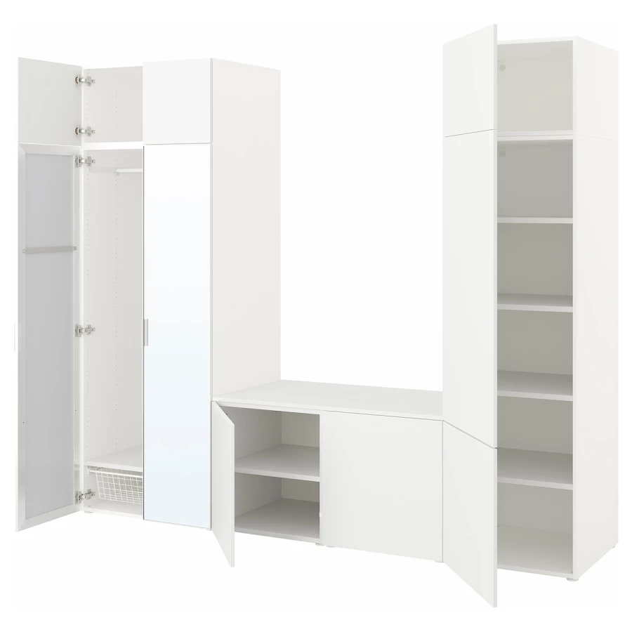 Платяной шкаф - PLATSA/STRAUMEN /IKEA/ ПЛАТСА/СТРАУМЕН/ИКЕА,260x42x221 см, белый (изображение №1)