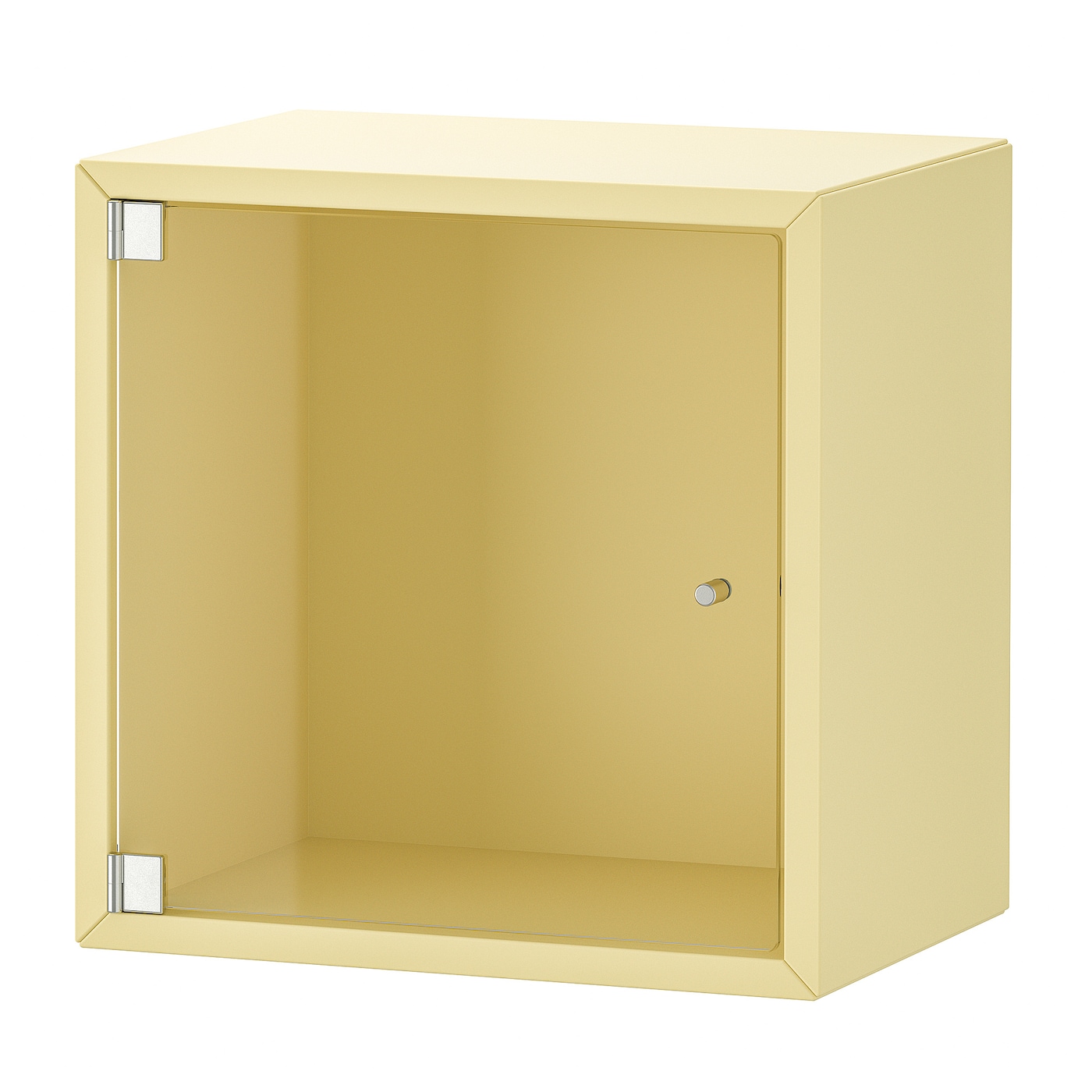 Навесной шкаф со стеклянными дверцами - IKEA EKET/ЭКЕТ ИКЕА, 35х25х35 см, желтый