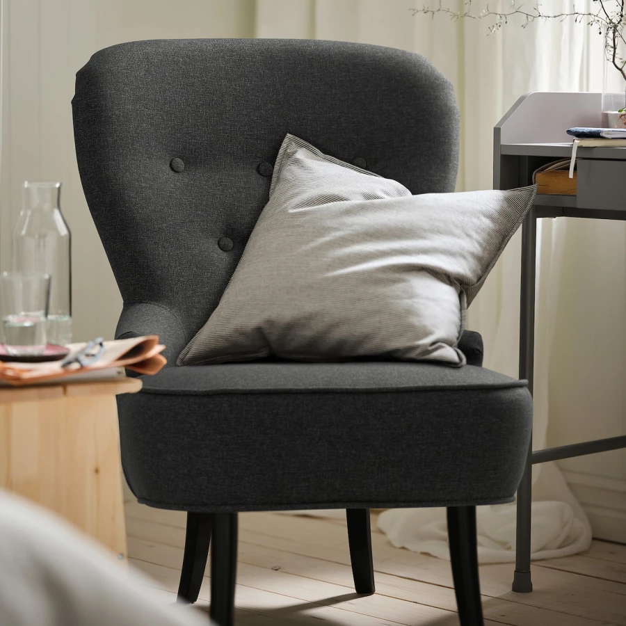Кресло - REMSTA IKEA/РЕМСТА ИКЕА, 60х72х88 см, чёрный (изображение №4)