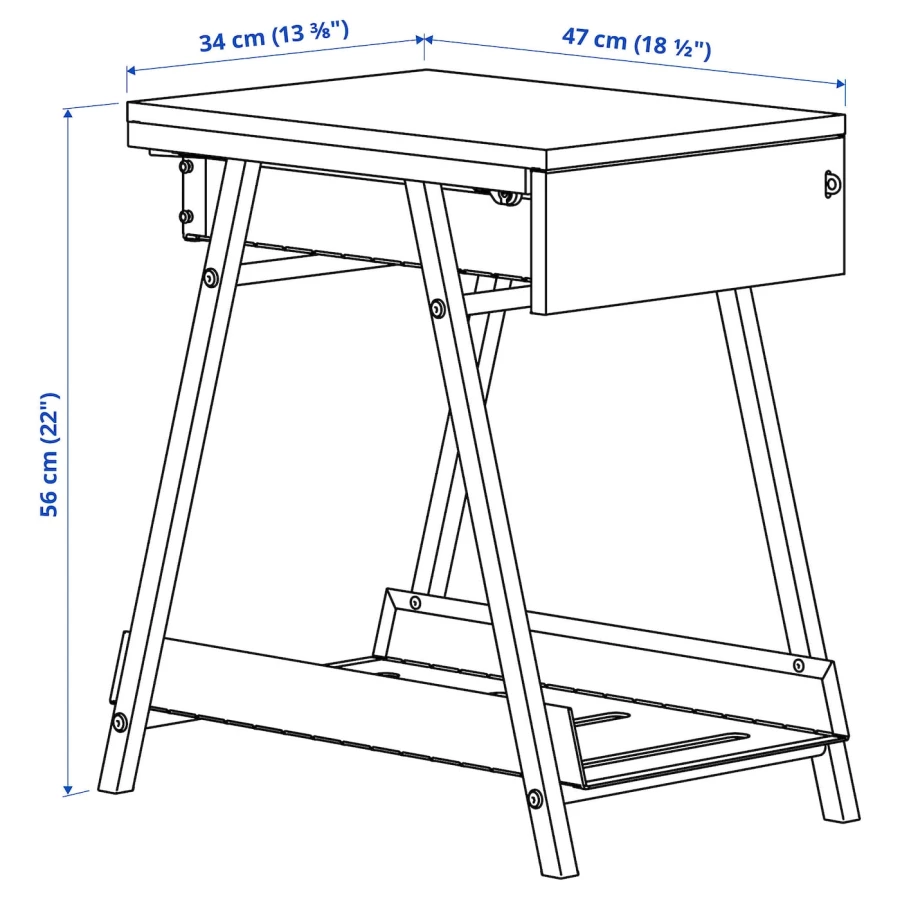 Комбинация для хранения, стол и кресло - IKEA TROTTEN/FLINTAN, 120х70 см, 56х47х34 см, бело-бежевый ТРОТТЕН/ФЛИНТАН ИКЕА (изображение №7)