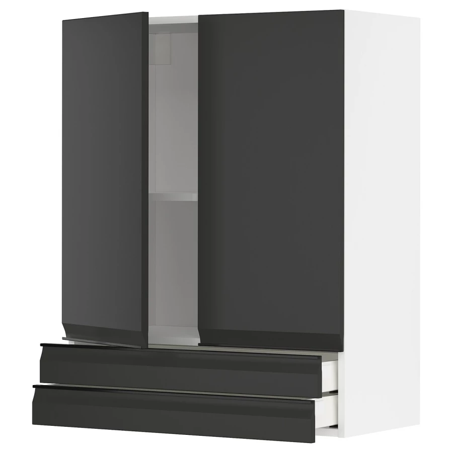 Напольный кухонный шкаф  - IKEA METOD MAXIMERA, 100x39x80см, белый/темно-серый, МЕТОД МАКСИМЕРА ИКЕА (изображение №1)