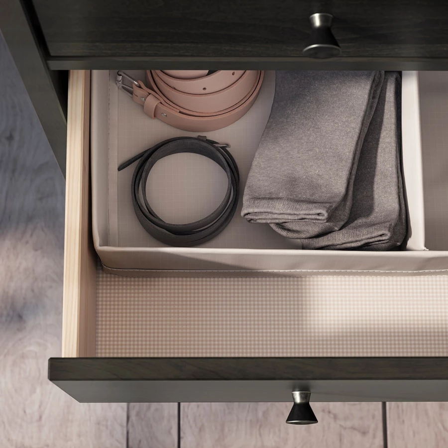 Комбинация мебели для спальни - IKEA IDANÄS/LINDBÅDEN/IDANAS/LINDBADEN, 200x140см, коричневый, ИДАНЭС/ЛИНДБАДЕН ИКЕА (изображение №9)