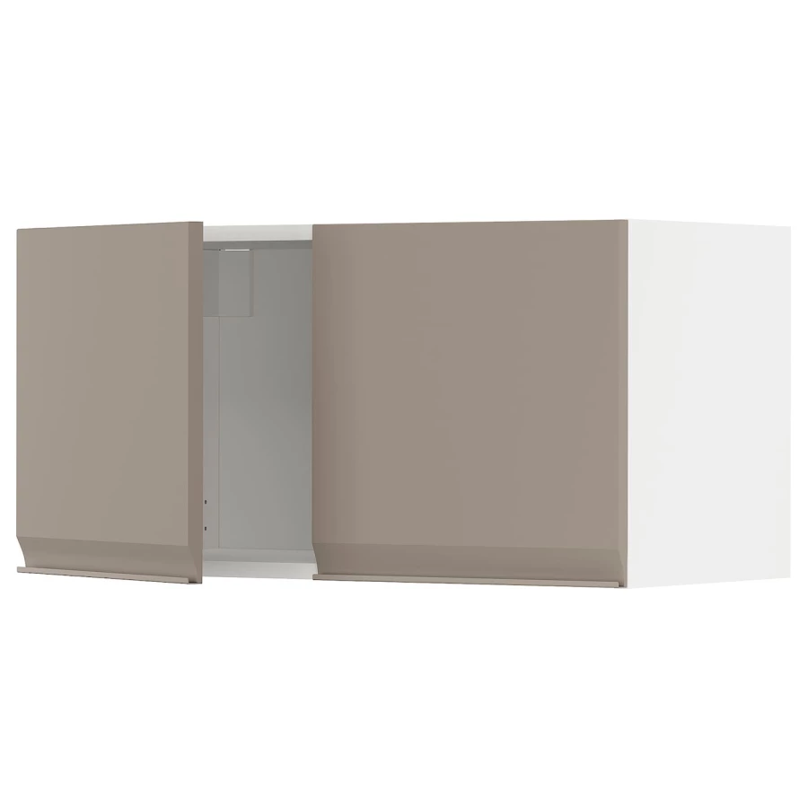 Навесной шкаф - METOD  IKEA/  МЕТОД ИКЕА, 40х80 см, белый/светло-коричневый (изображение №1)
