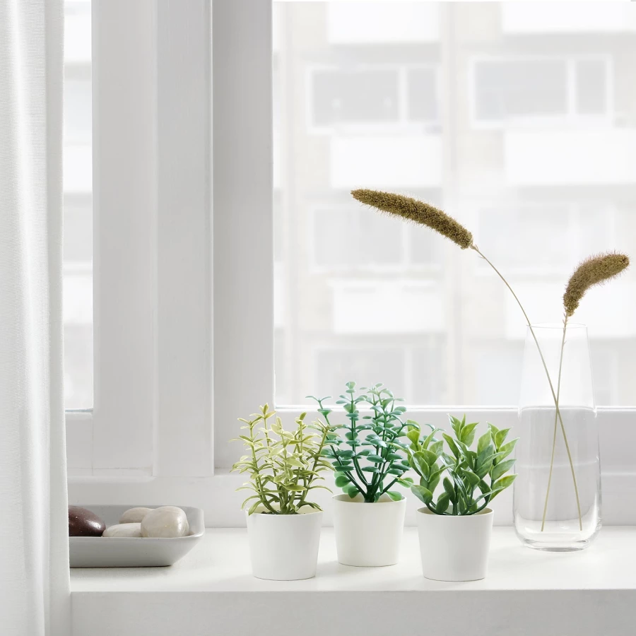 Искусственное растение, 3 шт. - IKEA FEJKA, 11 см, ФЕЙКА ИКЕА (изображение №2)