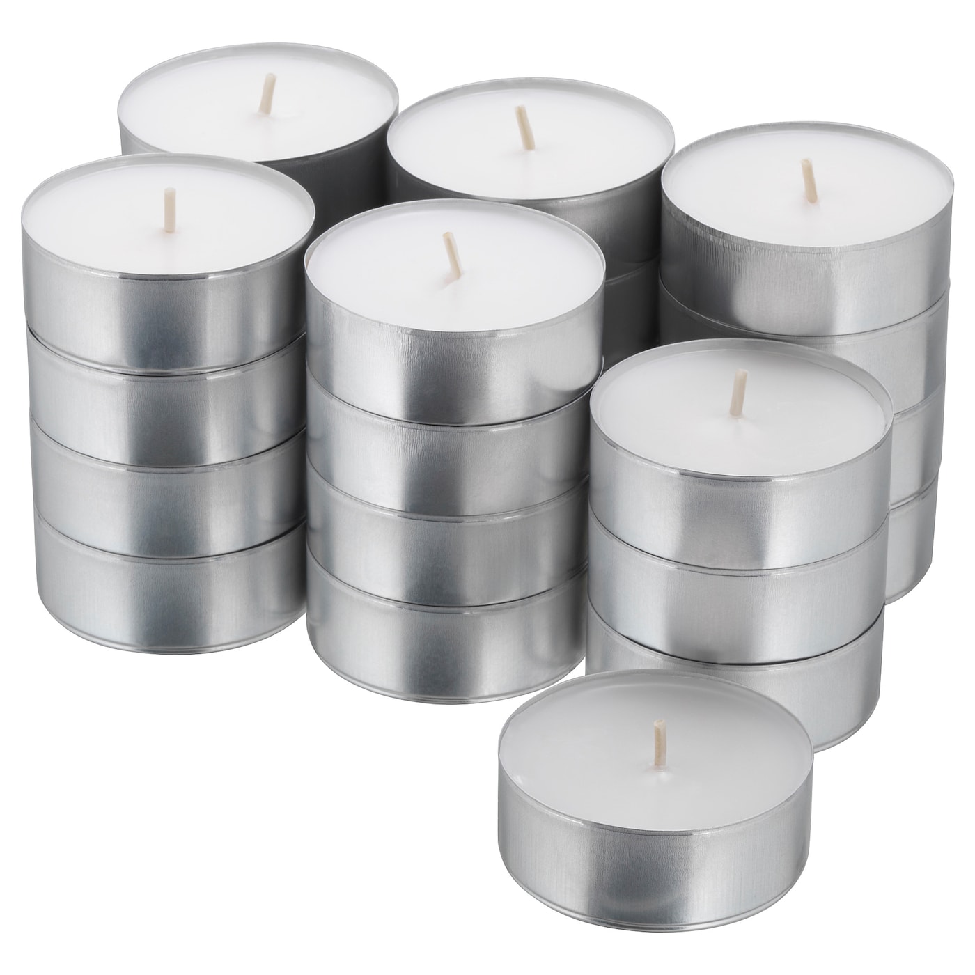 Чайная свеча без запаха - IKEA GLIMMA/ГЛИММА ИКЕА, 6 см, белый, 24 шт