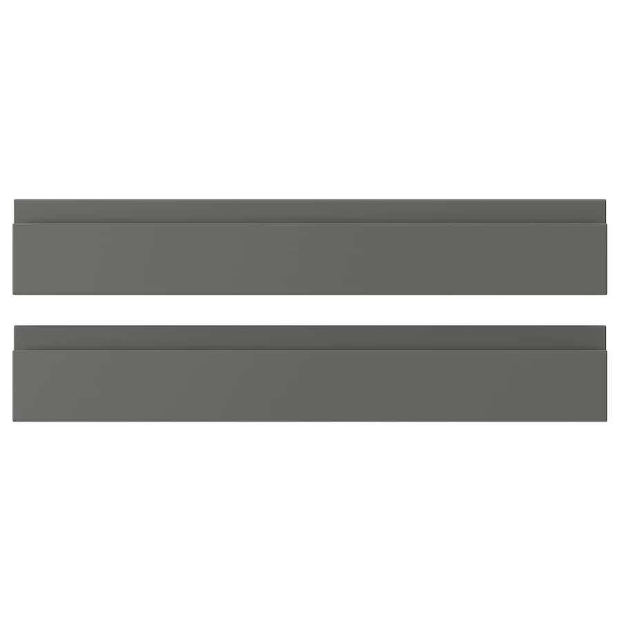 Фасад ящика, 2 шт. - IKEA VOXTORP, 10х60 см, темно-серый, ВОКСТОРП ИКЕА (изображение №1)