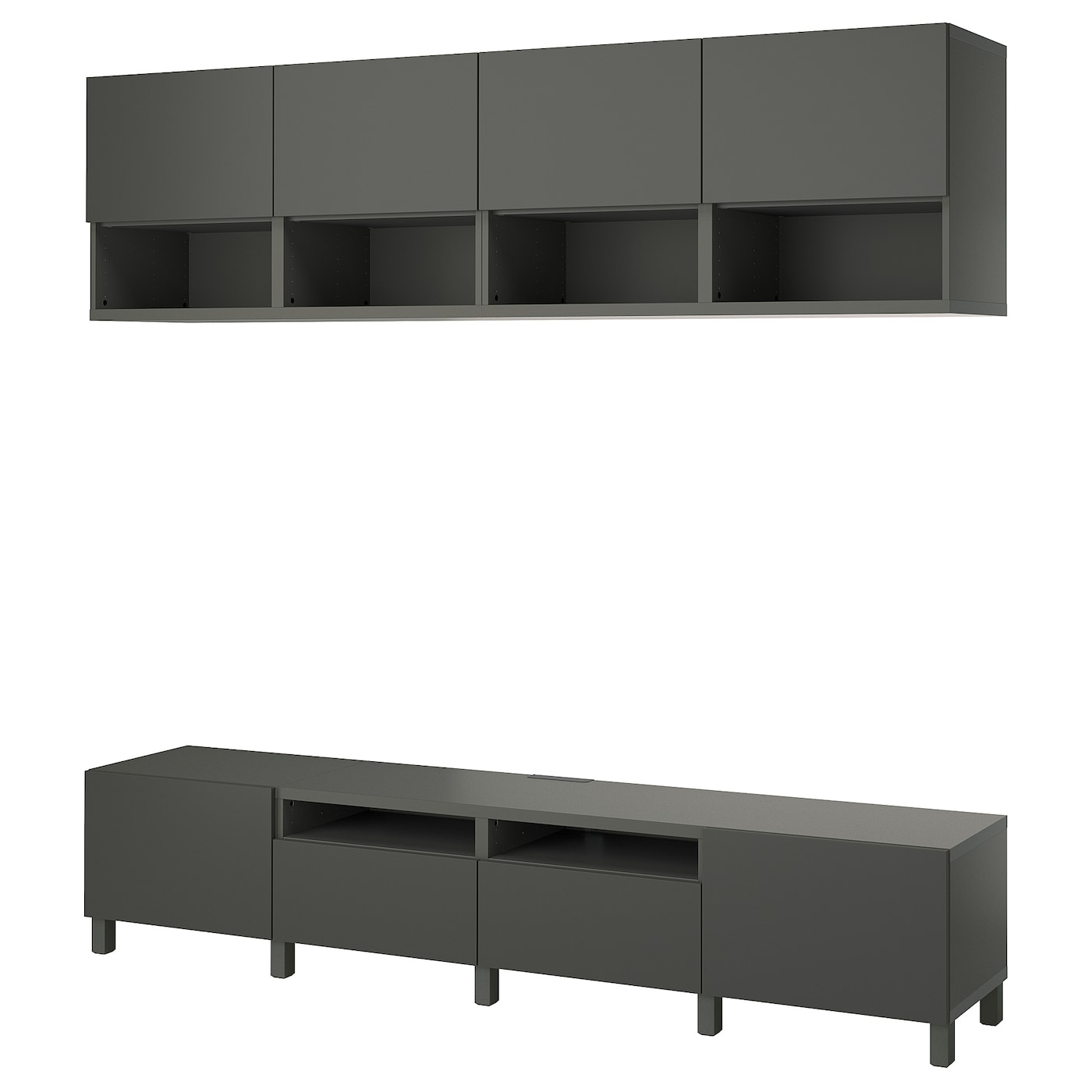 Комплект мебели д/гостиной  - IKEA BESTÅ/BESTA, 230x42x240см, темно-серый, БЕСТО ИКЕА
