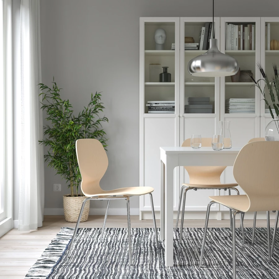 Стул - IKEA SIGTRYGG/SEFAST, 82х52х50 см, береза бежевый/белый, ИКЕА (изображение №2)