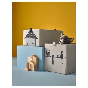 Второе фото. Коробка - BARNDRÖM / BARNDRОM IKEA/ БАРНДРЁМ ИКЕА, 17х26 см, серый/голубой
