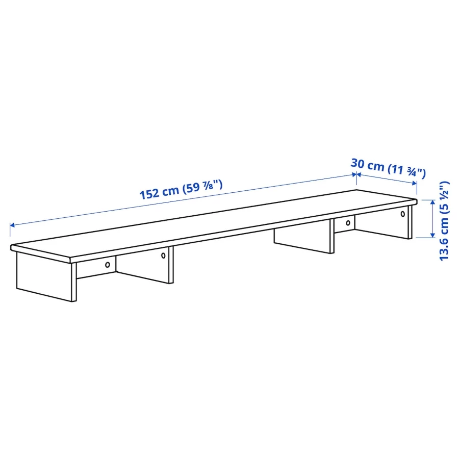 Приставка к письменному столу - IDANÄS / IDANАS  IKEA/ ИДАНЭС ИКЕА, 152х30 см, белый (изображение №4)