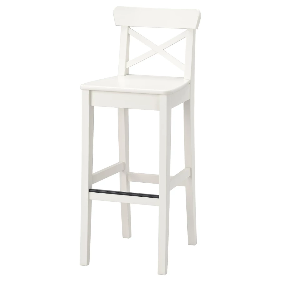 Барный стул - IKEA INGOLF/ИНГОЛЬФ ИКЕА, 40х46х102 см, белый (изображение №1)
