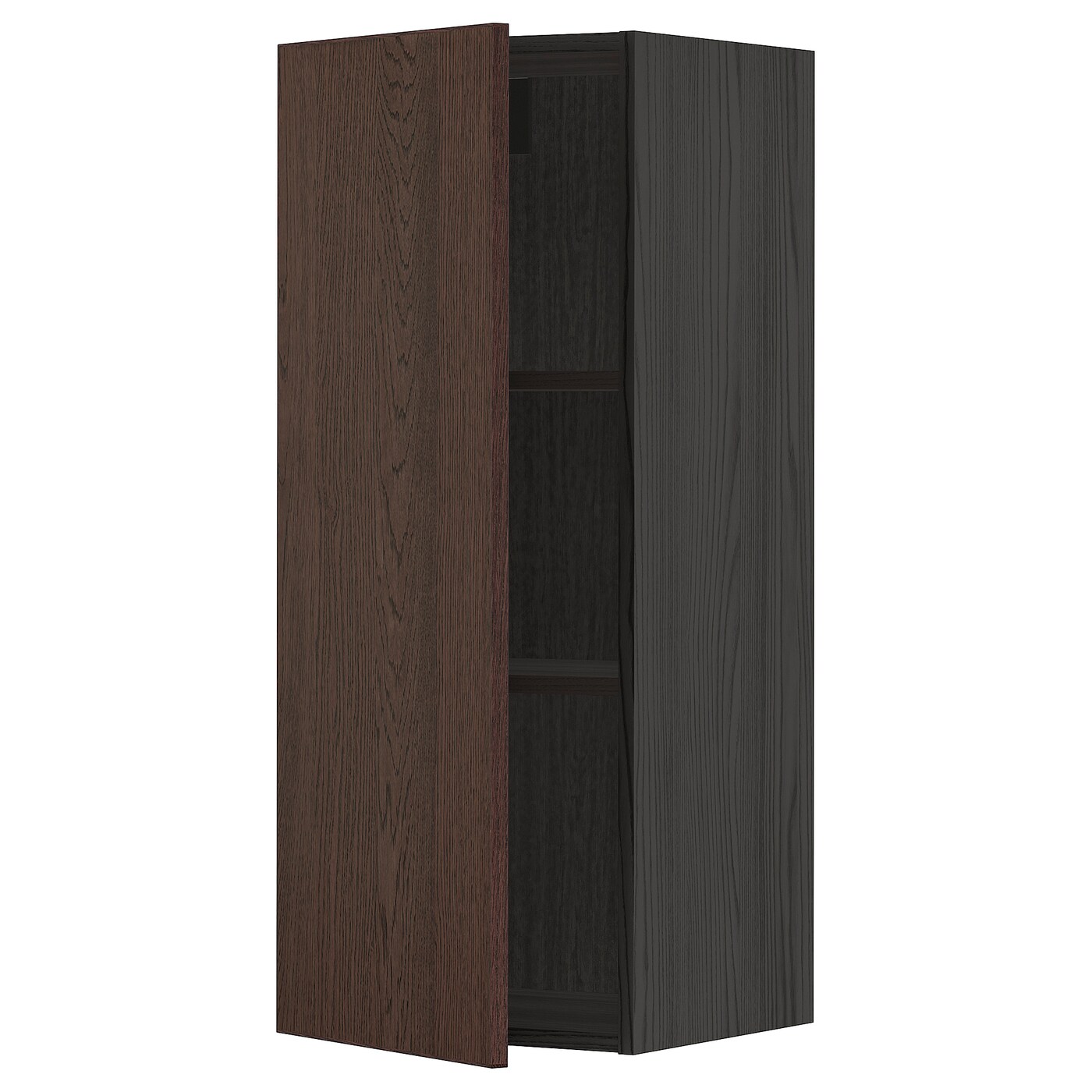 Навесной шкаф с полкой - METOD IKEA/ МЕТОД ИКЕА, 100х40 см, черный/коричневый