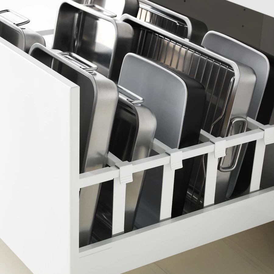 Напольный кухонный шкаф  - IKEA METOD MAXIMERA, 88x62x80см, белый/серый, МЕТОД МАКСИМЕРА ИКЕА (изображение №7)