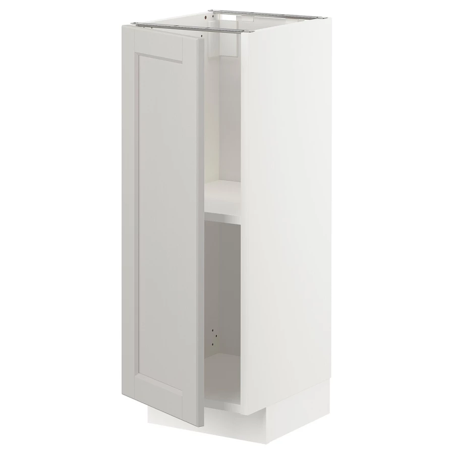 Напольный шкаф - IKEA METOD, 88x39x30см, белый/светло-серый, МЕТОД ИКЕА (изображение №1)