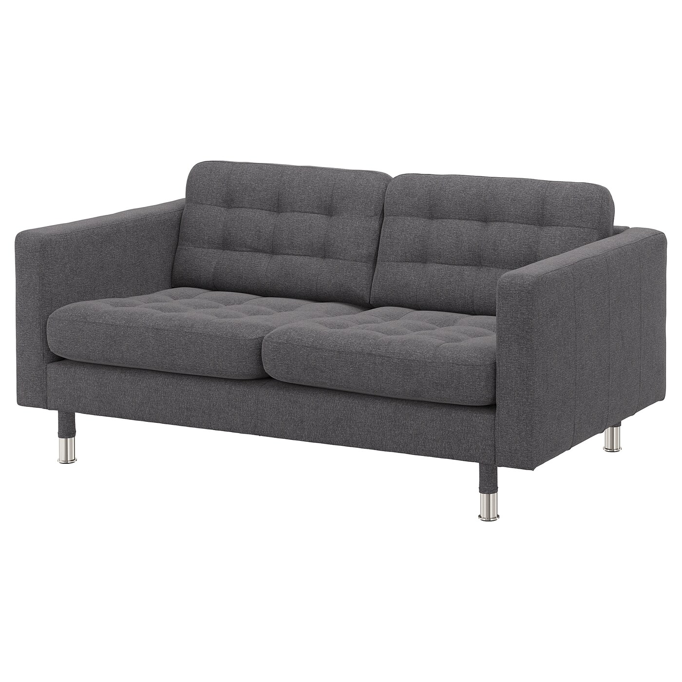 2-местный диван - IKEA LANDSKRONA/ЛАНДСКРОНА ИКЕА, 78х89х164 см, темно-серый