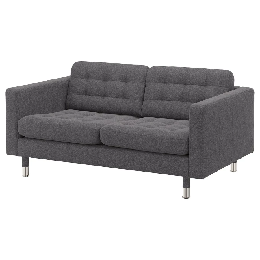 2-местный диван - IKEA LANDSKRONA/ЛАНДСКРОНА ИКЕА, 78х89х164 см, темно-серый (изображение №1)
