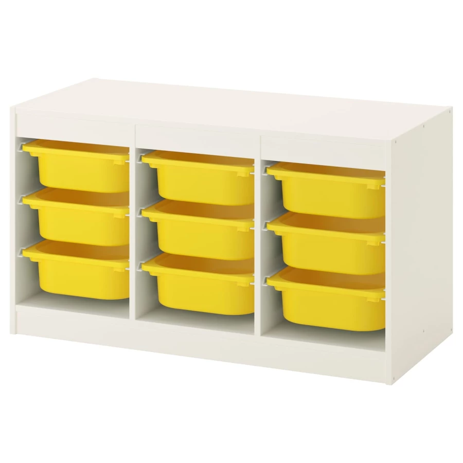 Стеллаж - IKEA TROFAST, 99х44х56 см, белый/желтый, ТРУФАСТ ИКЕА (изображение №1)