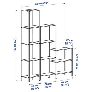 Второе фото. Стеллаж - IKEA HYLLIS, 160х27х183 см, оцинкованная сталь, ХИЛЛИС ИКЕА
