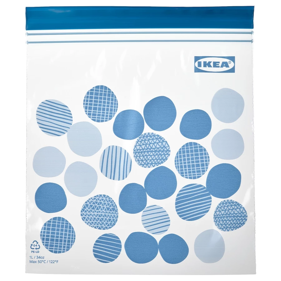 Пакет для продуктов, 25 шт. - IKEA ISTAD, 1 л, синий/голубой, ИСТАД ИКЕА (изображение №1)
