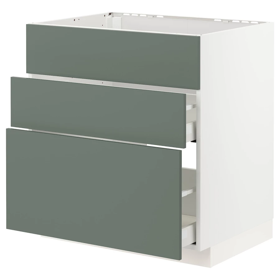 Напольный кухонный шкаф  - IKEA METOD MAXIMERA, 88x62x80см, белый/серо-зеленый, МЕТОД МАКСИМЕРА ИКЕА (изображение №1)