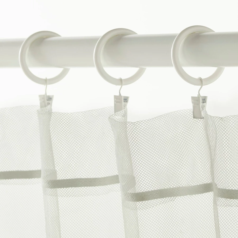 Набор колец для штор, 10 шт. - IKEA SYRLIG, 38 мм, белый, СИРЛИГ ИКЕА (изображение №3)
