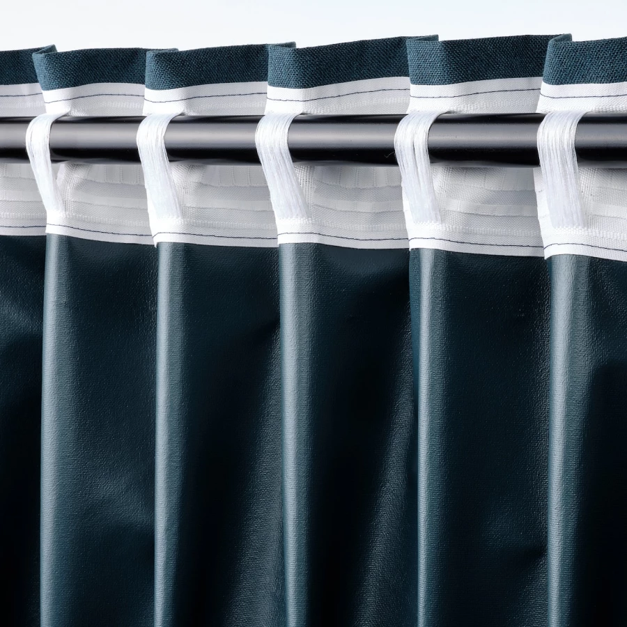 Плотная штора, 2 шт. - IKEA ROSENMANDEL, 300х135 см, темно-синий, РОЗЕНМАНДЕЛ ИКЕА (изображение №6)