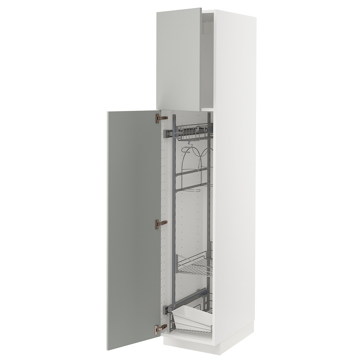 Высокий кухонный шкаф/бытовой - IKEA METOD/МЕТОД ИКЕА, 200х60х40 см, белый/серый