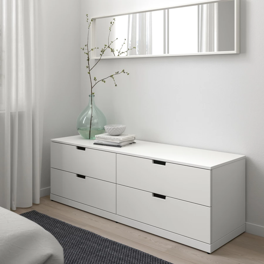 Комод - IKEA NORDLI/НОРДЛИ ИКЕА, 47х54х160 см, белый (изображение №2)