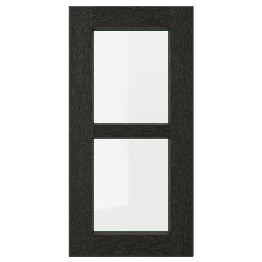 Дверца со стеклом - IKEA LERHYTTAN, 60х30 см, черный, ЛЕРХЮТТАН ИКЕА (изображение №1)