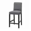 Барный стул со спинкой - BERGMUND IKEA/БЕРГМУНД ИКЕА, 97х45х48см, серый