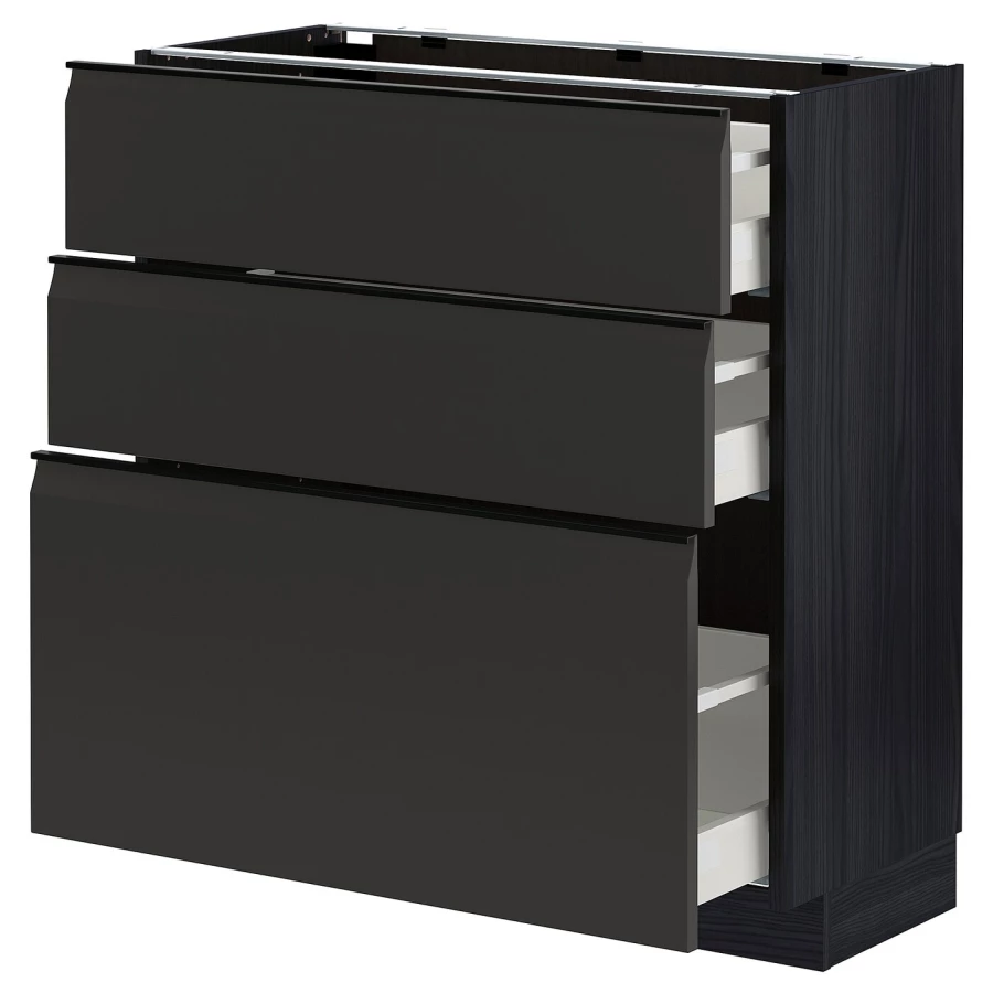 Напольный шкаф - IKEA METOD MAXIMERA, 88x39x80см, черный, МЕТОД МАКСИМЕРА ИКЕА (изображение №1)