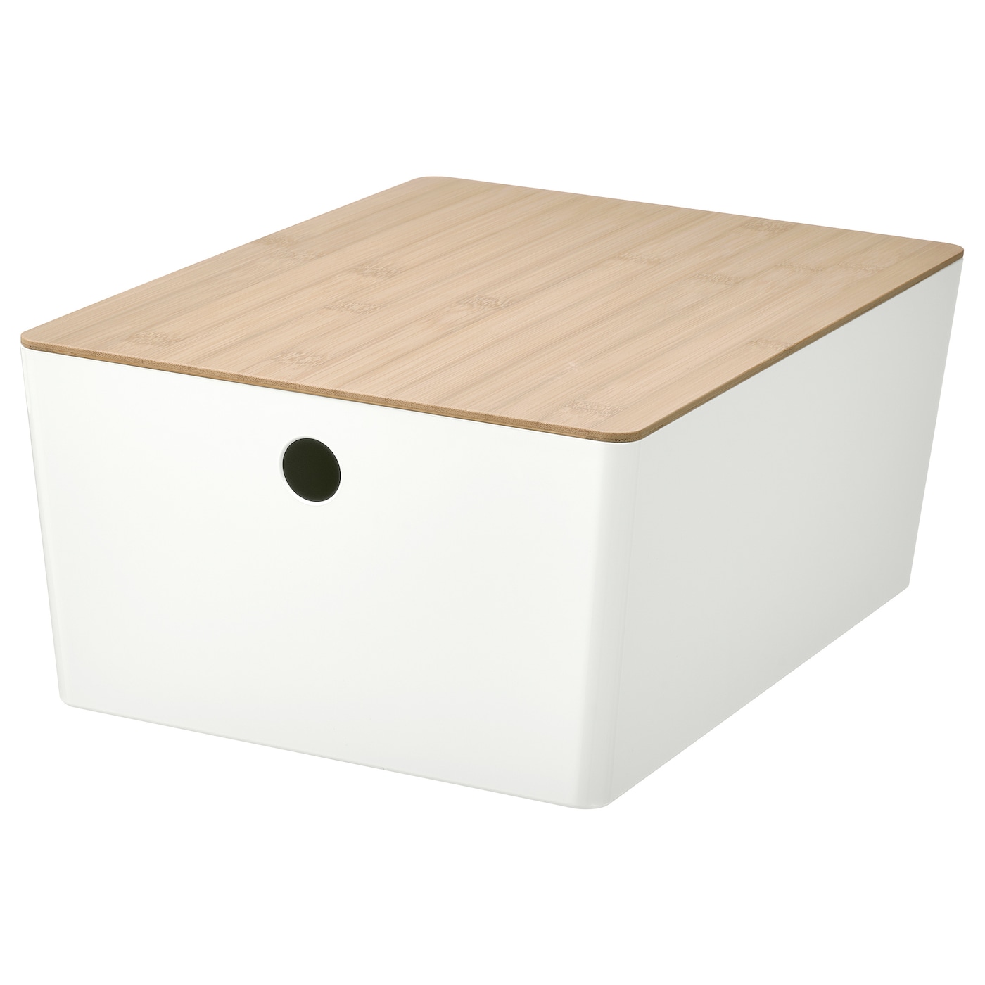 Коробка с крышкой - KUGGIS IKEA/ КУГГИС ИКЕА,  белый / под беленый дуб