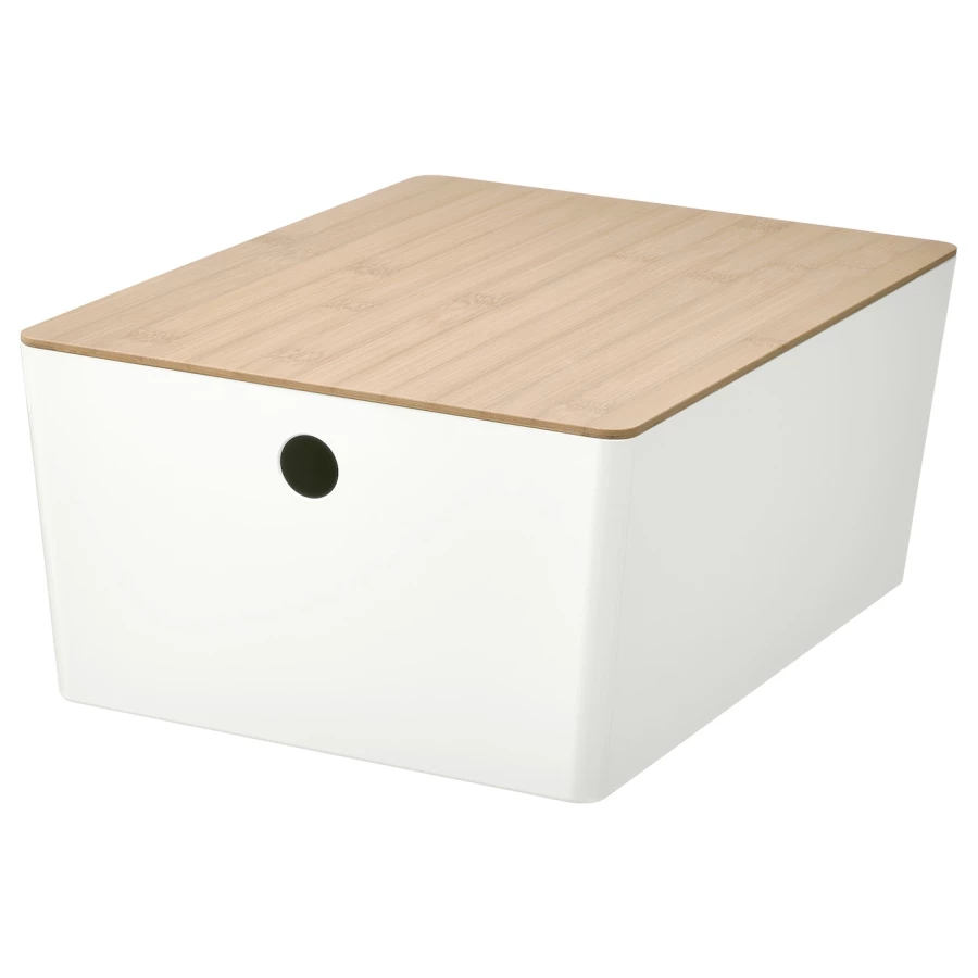 Коробка с крышкой - KUGGIS IKEA/ КУГГИС ИКЕА,  белый / под беленый дуб (изображение №1)