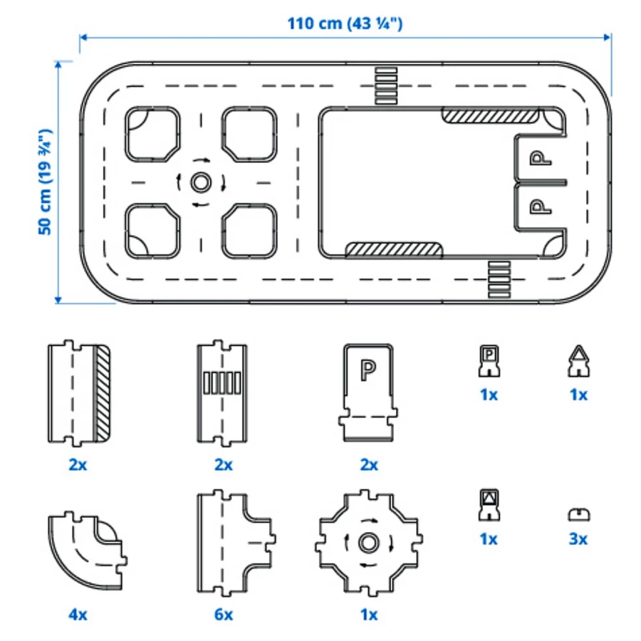 Автомобильная трасса, набор из 23 автомобильных гусениц - IKEA RAVUNGE/RÄVUNGE/РЭВУНГЕ ИКЕА (изображение №7)