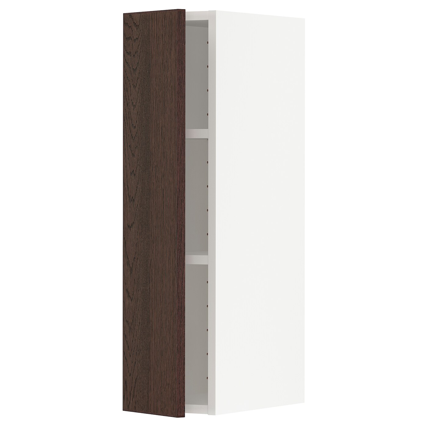 Навесной шкаф с полкой - METOD IKEA/ МЕТОД ИКЕА, 80х20 см, белый/коричневый