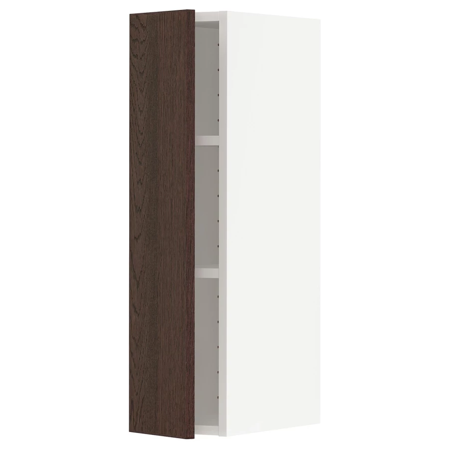 Навесной шкаф с полкой - METOD IKEA/ МЕТОД ИКЕА, 80х20 см, белый/коричневый (изображение №1)